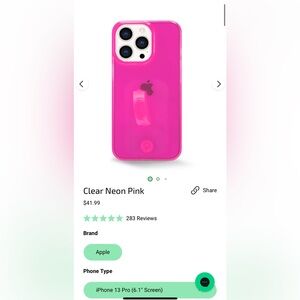 Clear Neon Pink Loopy Case